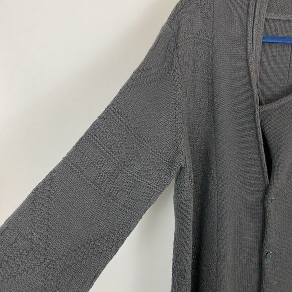 Siqin 98% Cashmere Cardigan Sweater Women’s Large Lagenlook Long Gray W/ Pockets - Picture 3 of 8